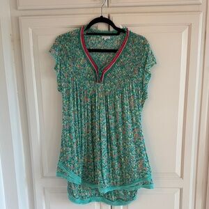 Floral Green Dress or Cover-Up